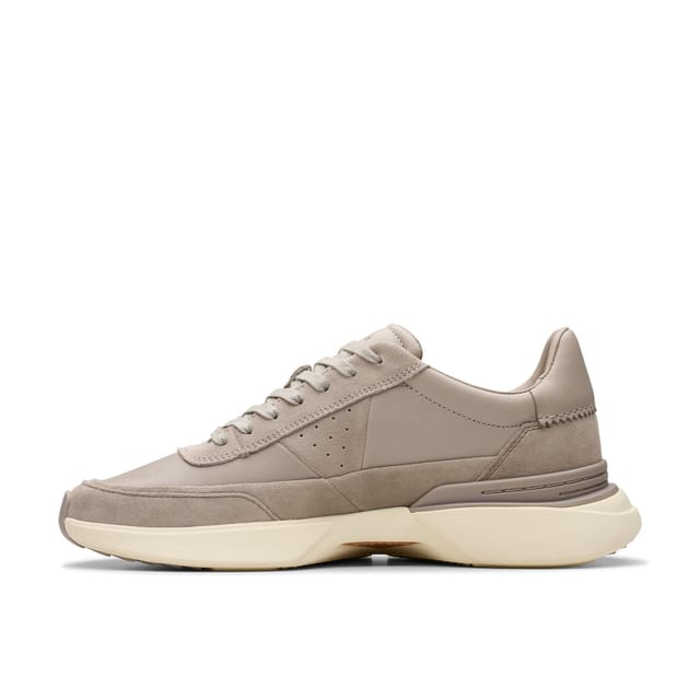 Clarks Clarks Men's Craft Pace Grey Leather Trainers - 2