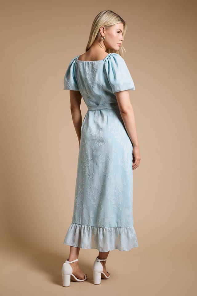 Dorothy Perkins Dorothy Perkins Women's DP Luxe Ruffle Wrap Midi Dress in Blue - 3