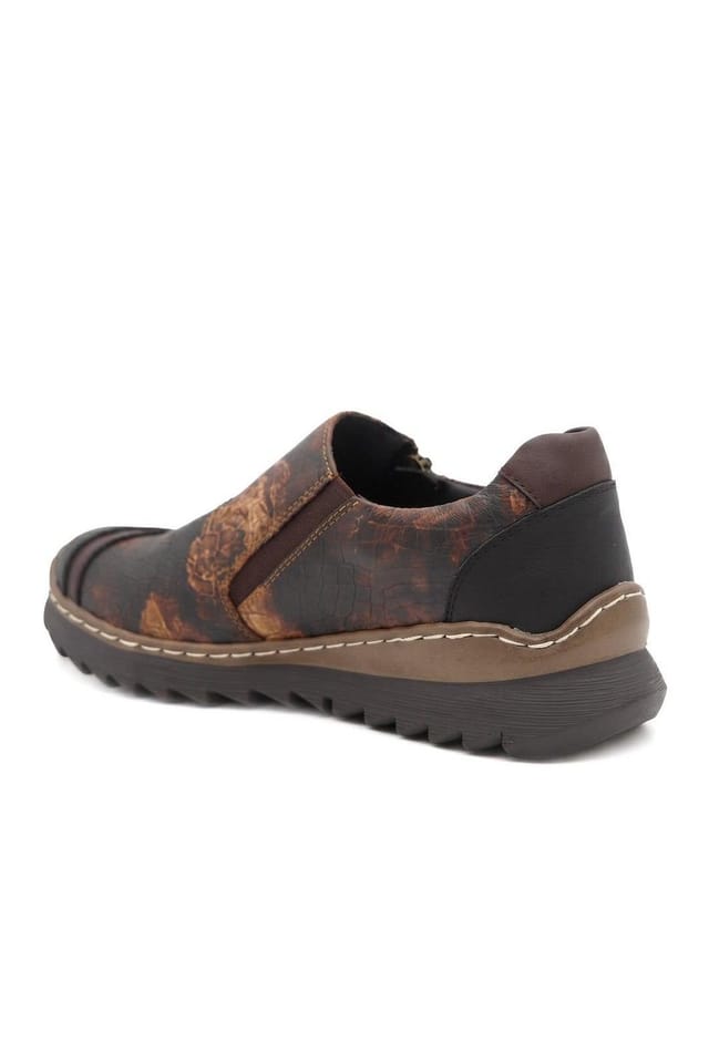 Pavers Pavers Women's Zip Up Platform Heel Shoes in Brown - 3