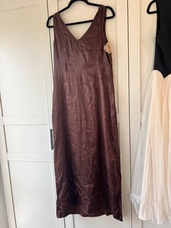 Never Fully Dressed Never Fully Dressed Hand Embellished Brown Dress