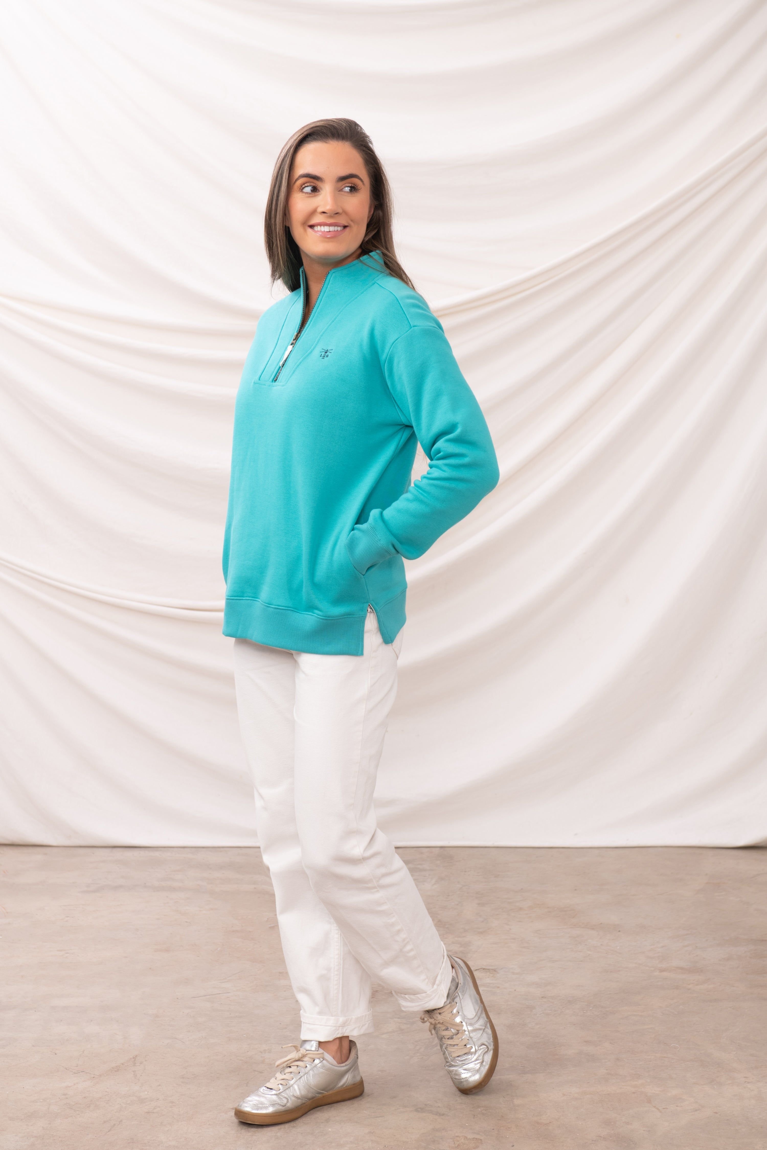 Lighthouse Clothing Lighthouse Clothing Women's Coral Cotton Rich Brushed Jersey in Teal - 4