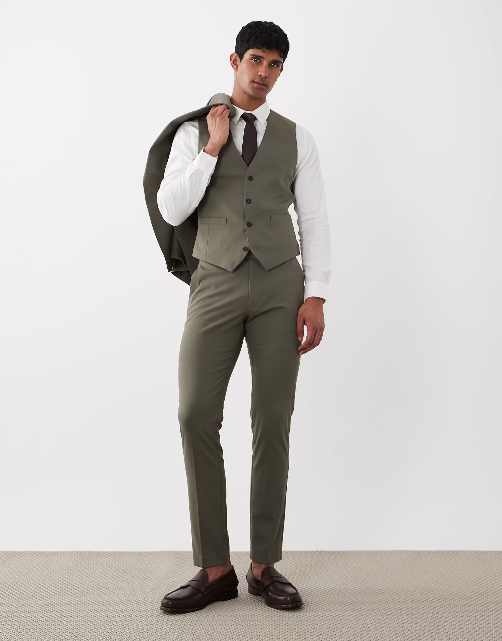 ASOS ASOS DESIGN skinny suit trousers in mid green