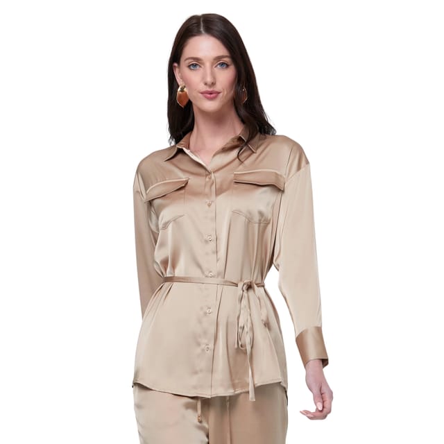 Zafur official Zafur official Women's Barron Blouse in Gilded Beige - 2