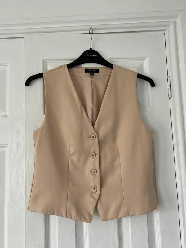 New Look Cream/beige waistcoat