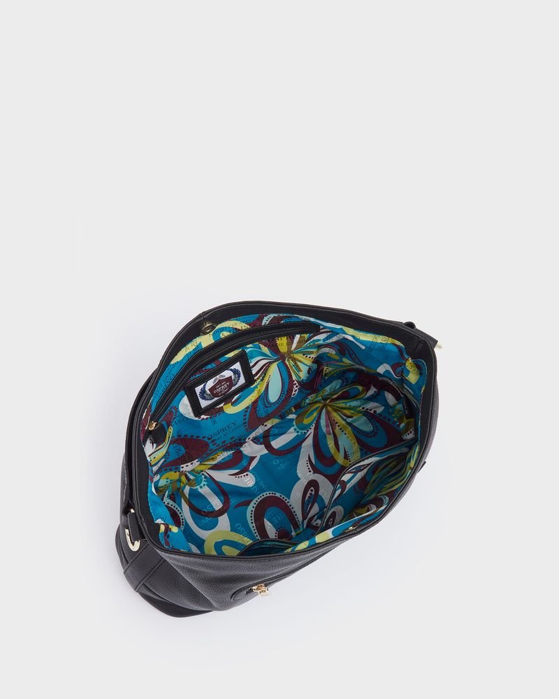 OSPREY LONDON OSPREY LONDON Women's The Hendrix Leather Large Hobo Bag in Black - 4