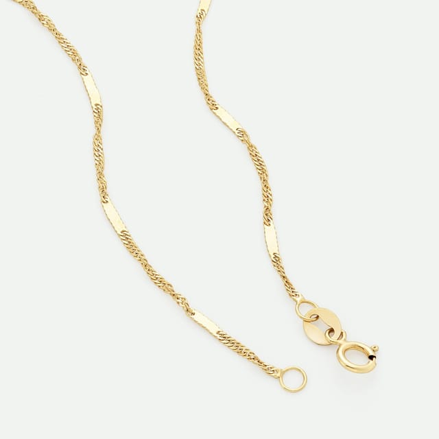 The Fine Collective The Fine Collective Women's 9ct Yellow Gold Singapore Bar Chain Necklace 18 inch - 3