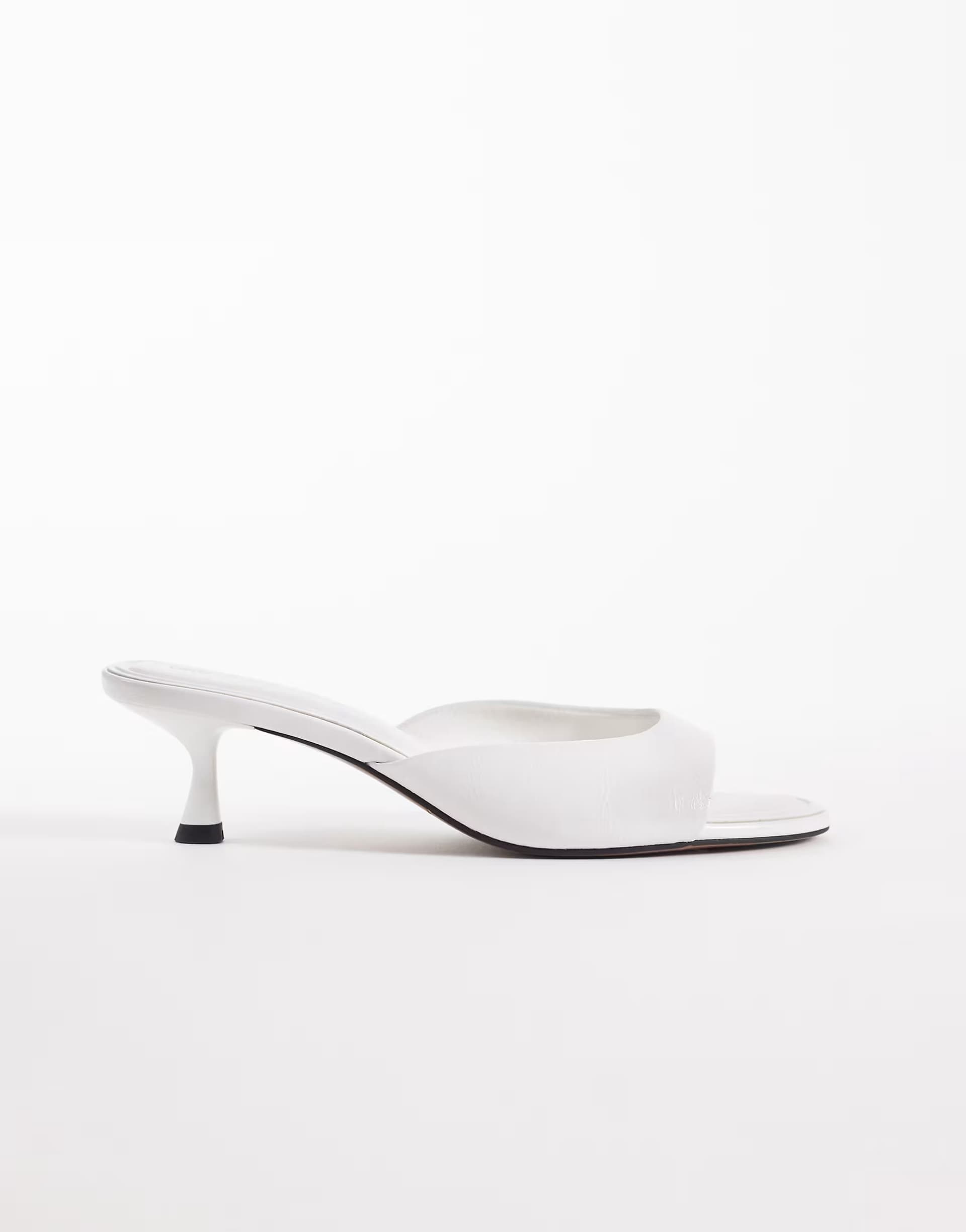 ASOS ASOS DESIGN Off White Kitten Heel Mules