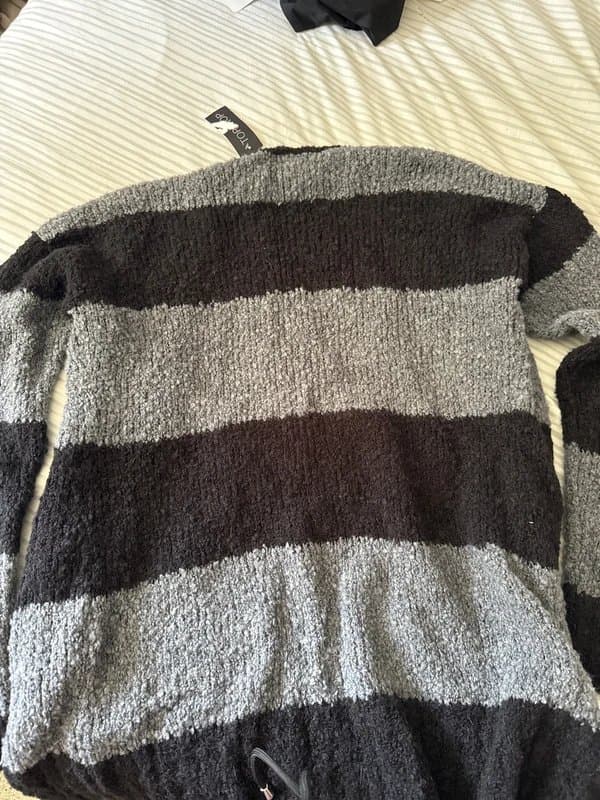 Topshop Topshop striped cardigan size 14 bnwt black grey knit