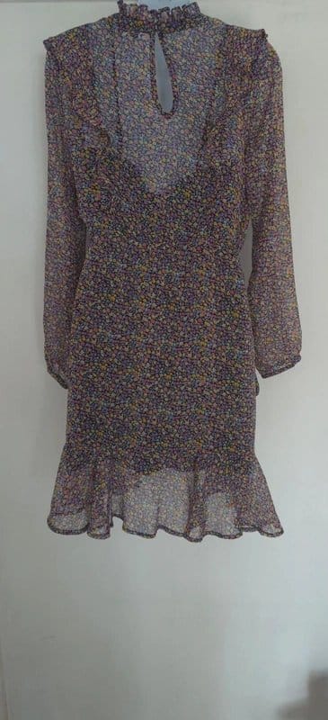 Patrons Of Peace Patrons of Peace floral mini chiffon smock dress UK size M medium - 1