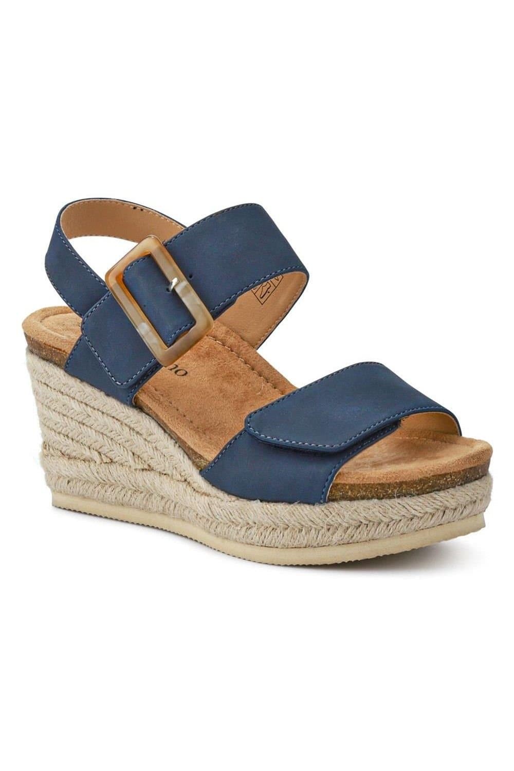 Bellissimo Bellissimo Navy Wedge-Heeled Espadrilles