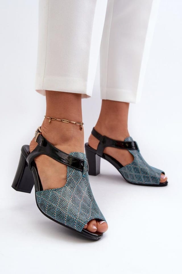 Love Lace Love Lace Women's Post Sandals with Adjustable Buckle Strap Soft Insole in Blue - 3