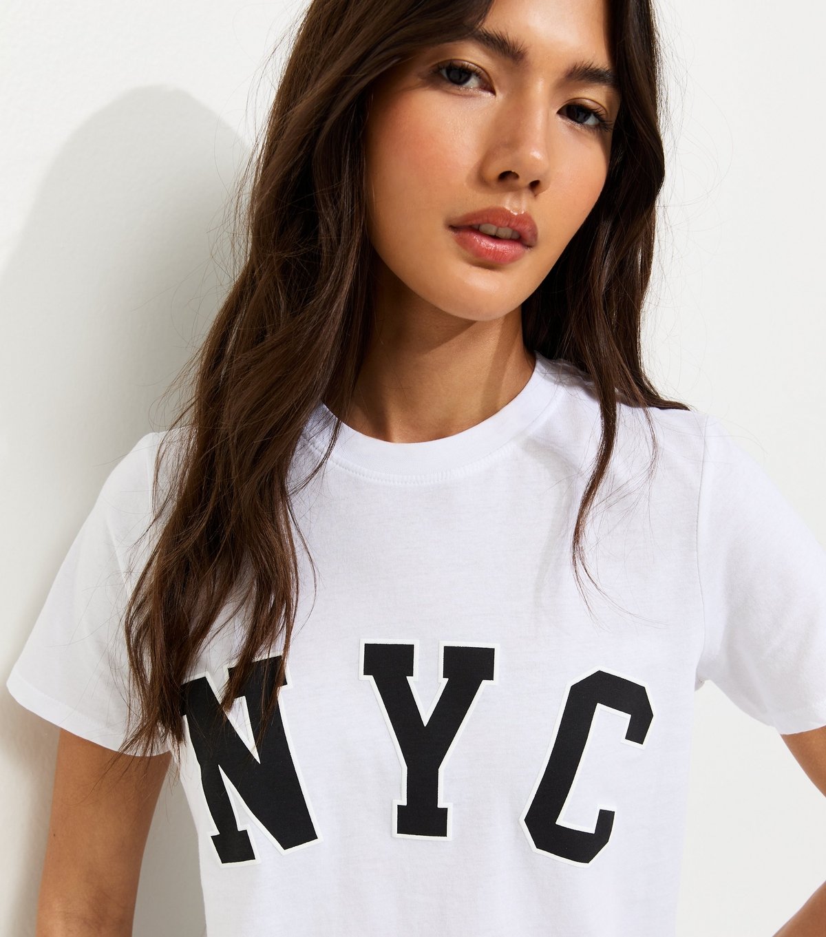 New Look Women's White NYC Regular Cotton T-Shirt New Look - 2