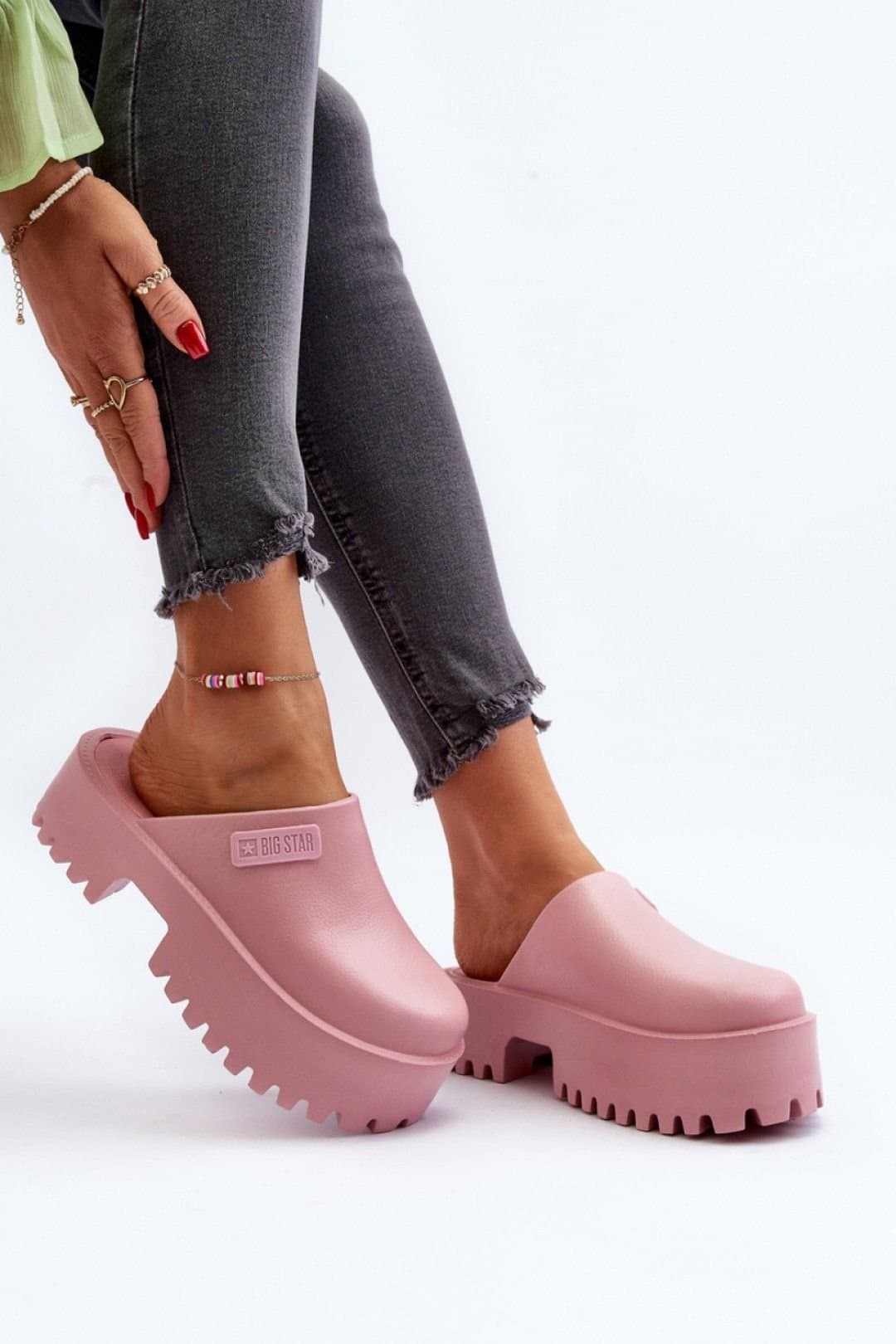 Love Lace Love Lace Women's Big Star Fashionable Lightweight Mules Comfortable in Pink