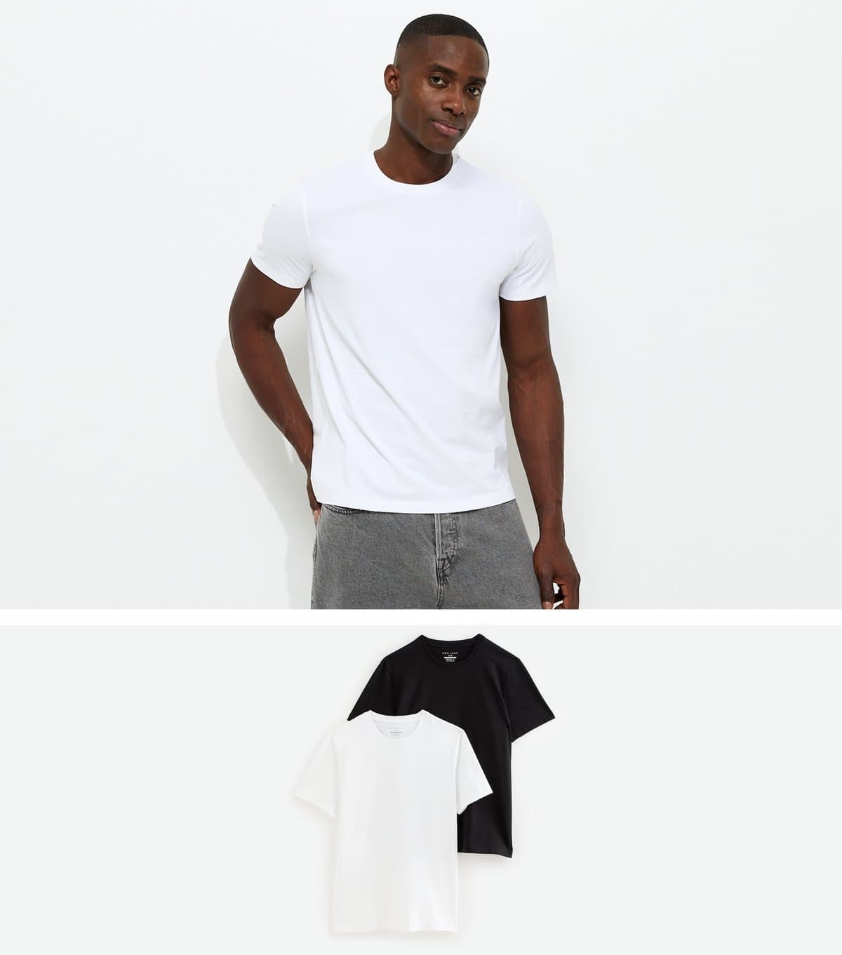 New Look Men's Pack Of 2 White Regular Short Sleeve T-Shirts New Look