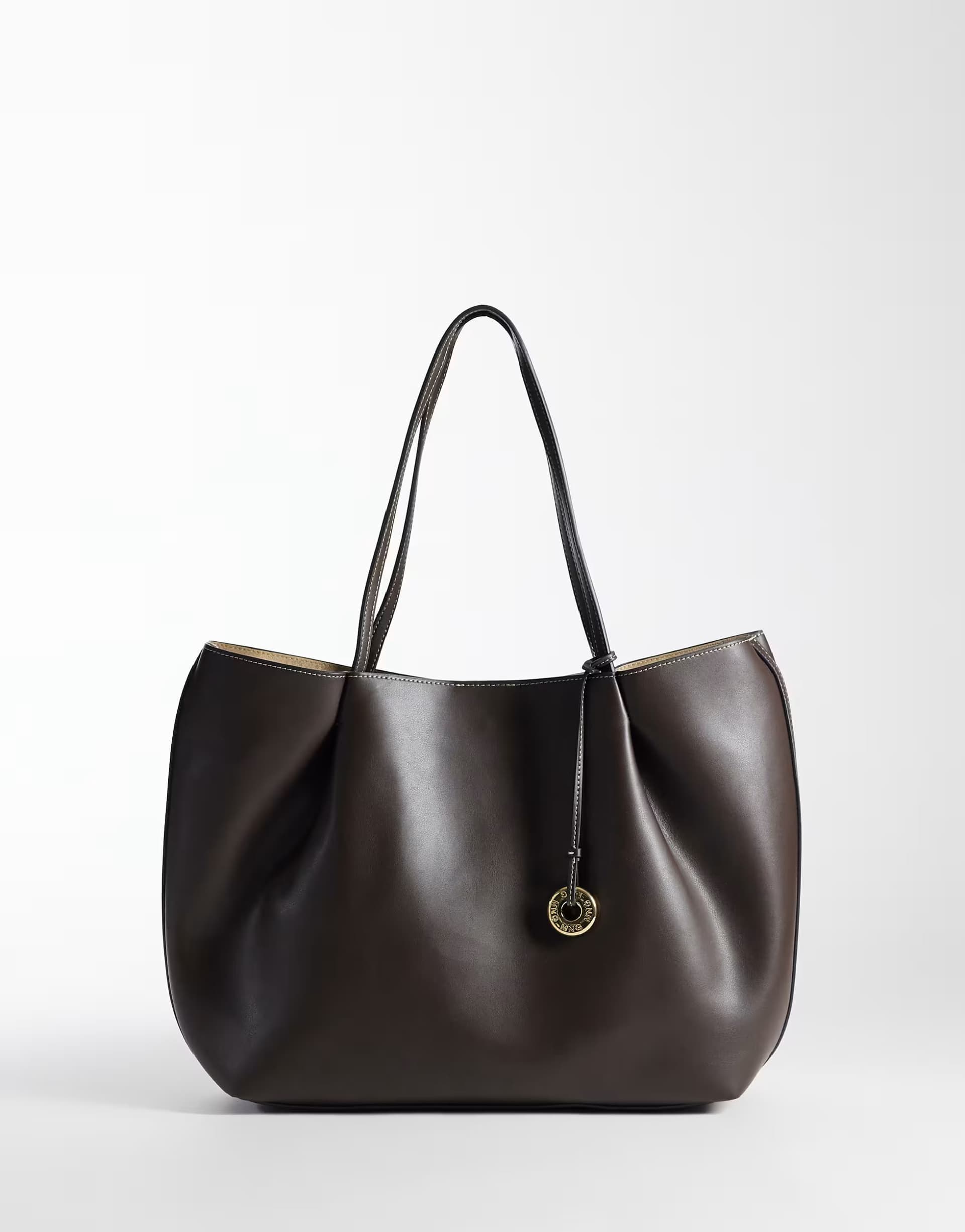 ASOS Mango faux leather slouch tote bag in brown