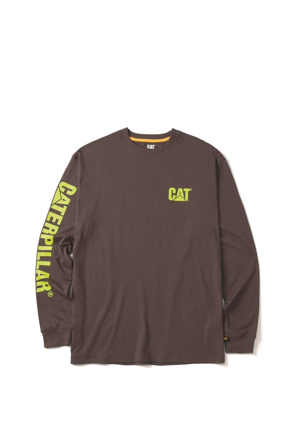 Caterpillar Caterpillar Men's Trademark Banner Long Sleeve T-Shirt in Brown - 2