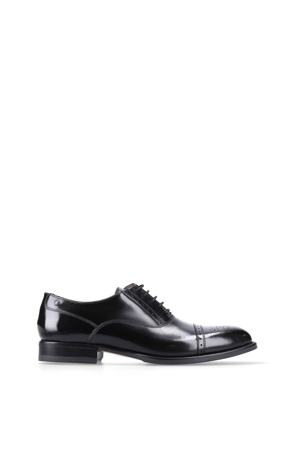 Base London Base London Men's Franklin Toe Cap Oxford Shoe in Black - 2