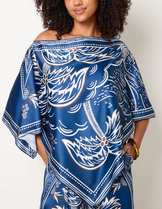 Blue Vanilla Scarf Print Trouser Set - 3