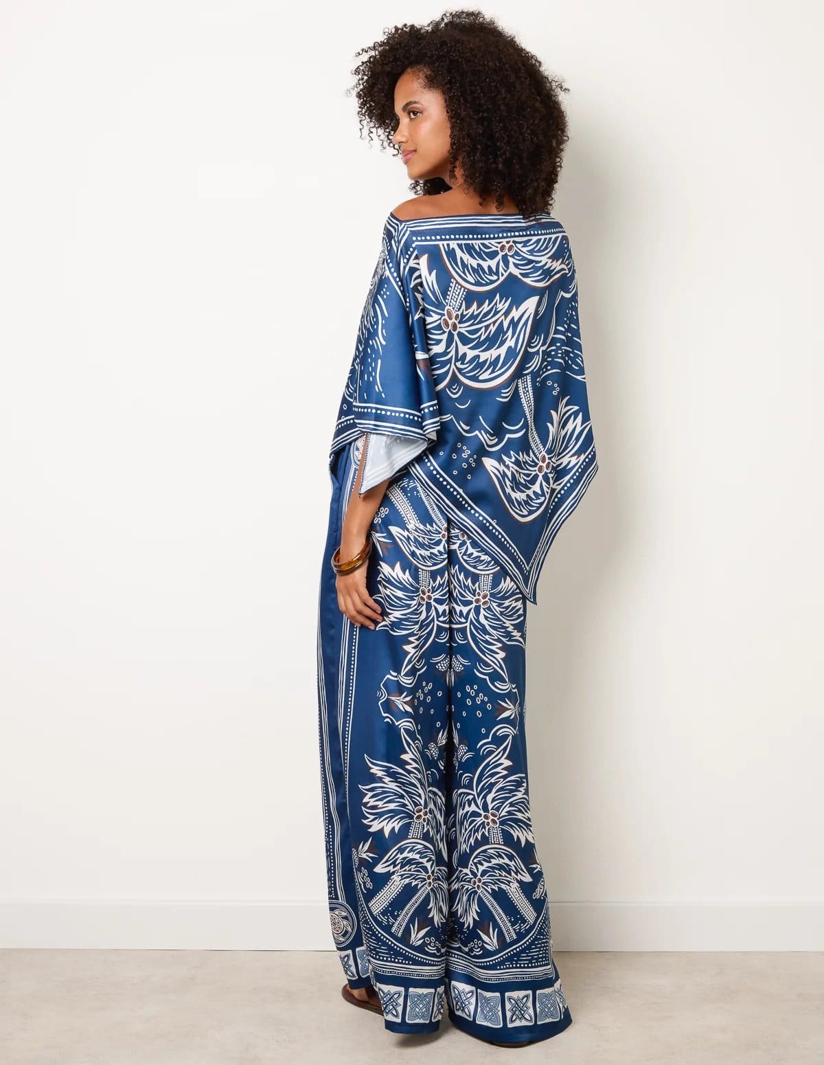 Blue Vanilla Scarf Print Trouser Set - 4