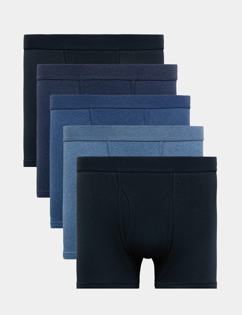 Marks & Spencer M&S 5 Pack Pure Cotton Cool & Fresh™ Trunks Navy Mix