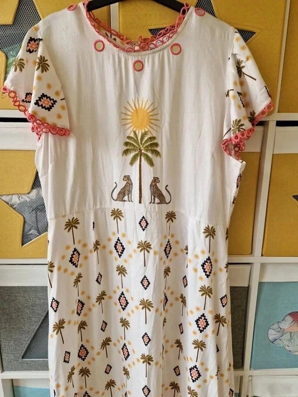 Never Fully Dressed White Cotton Midi Dress Size 18
