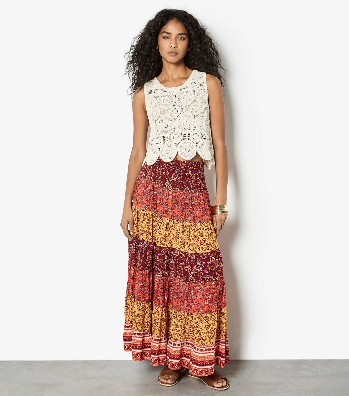 Apricot Women's Yellow Multi Print Patchwork Skirt Apricot New Look