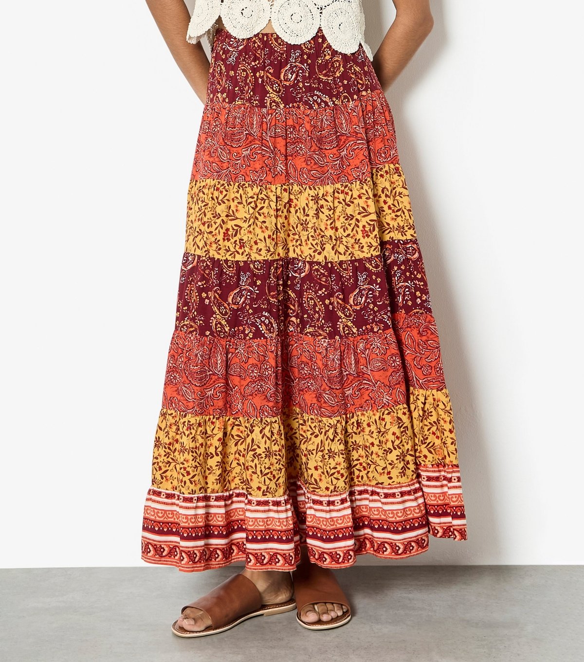 Apricot Women's Yellow Multi Print Patchwork Skirt Apricot New Look - 2