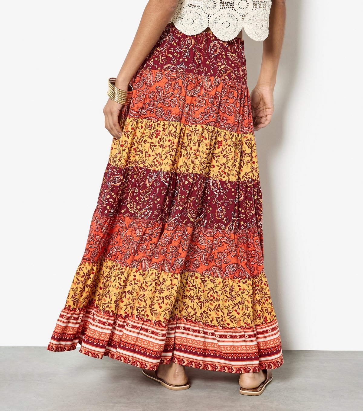 Apricot Women's Yellow Multi Print Patchwork Skirt Apricot New Look - 3