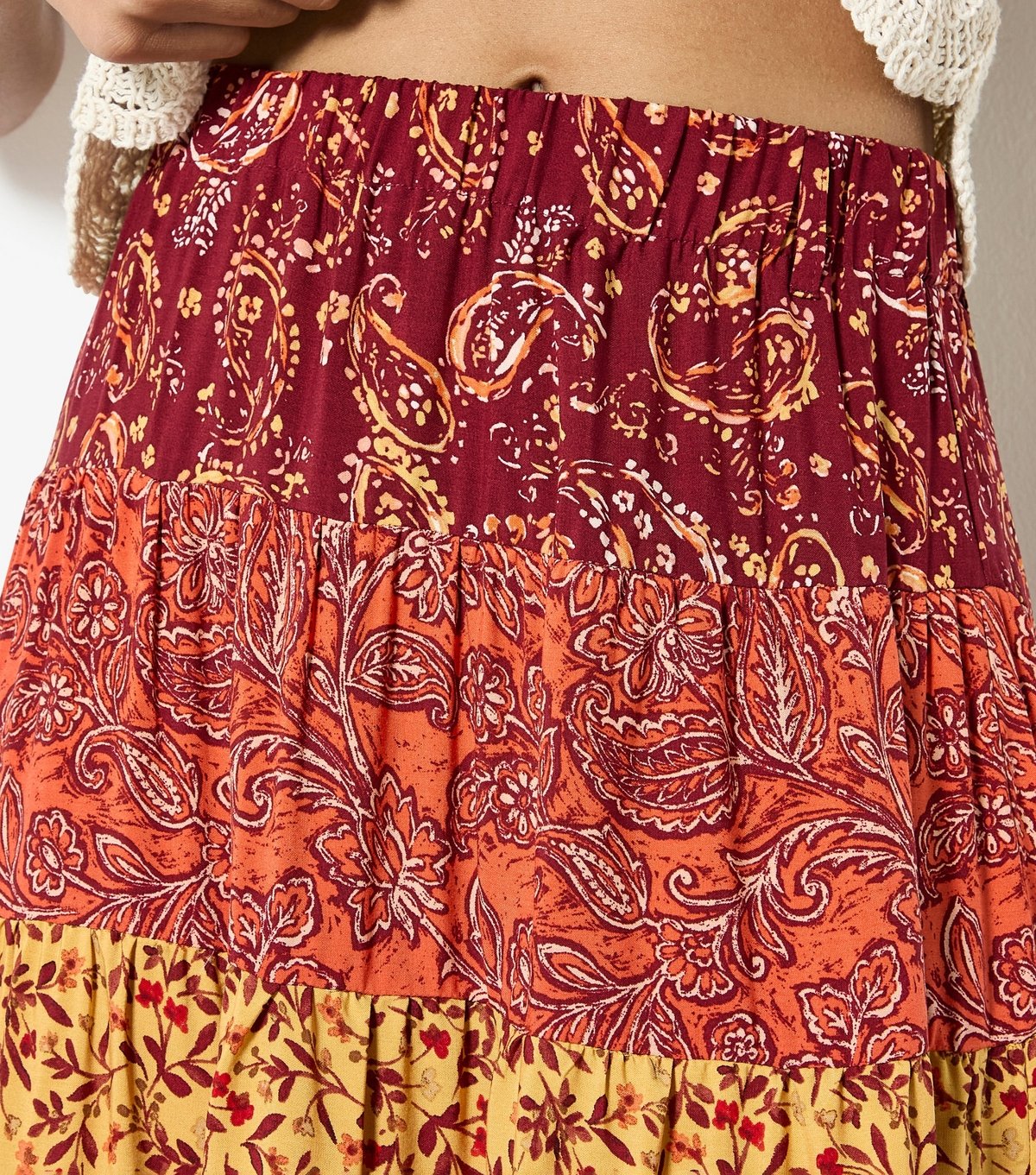 Apricot Women's Yellow Multi Print Patchwork Skirt Apricot New Look - 4