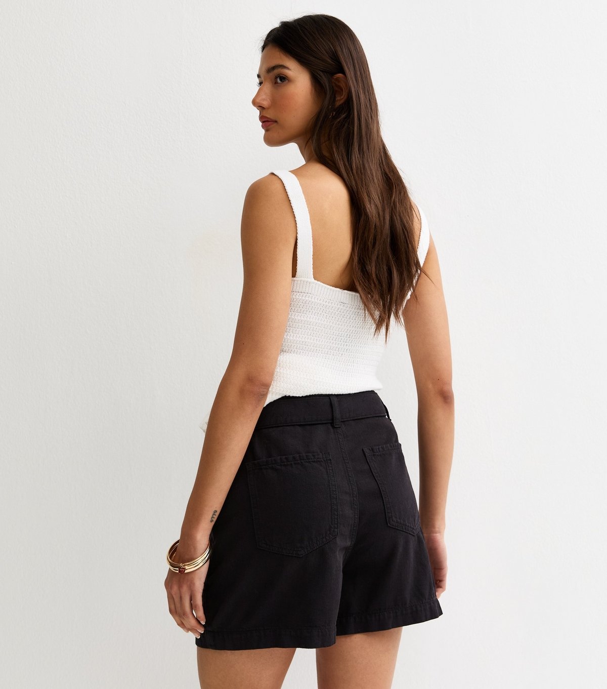 New Look Women's Black Cotton Twill Cargo Shorts New Look - 4