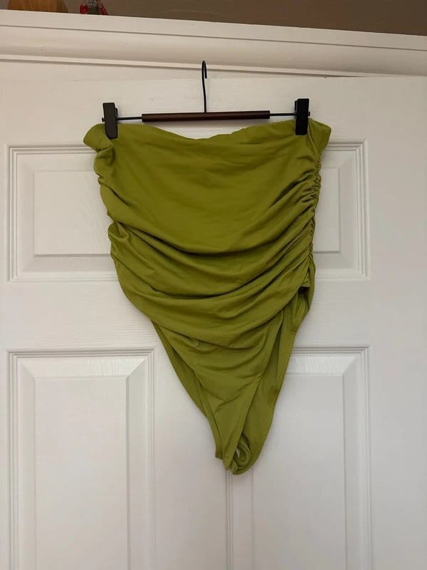 ASOS Design Green Ruched Bodysuit - Size 12