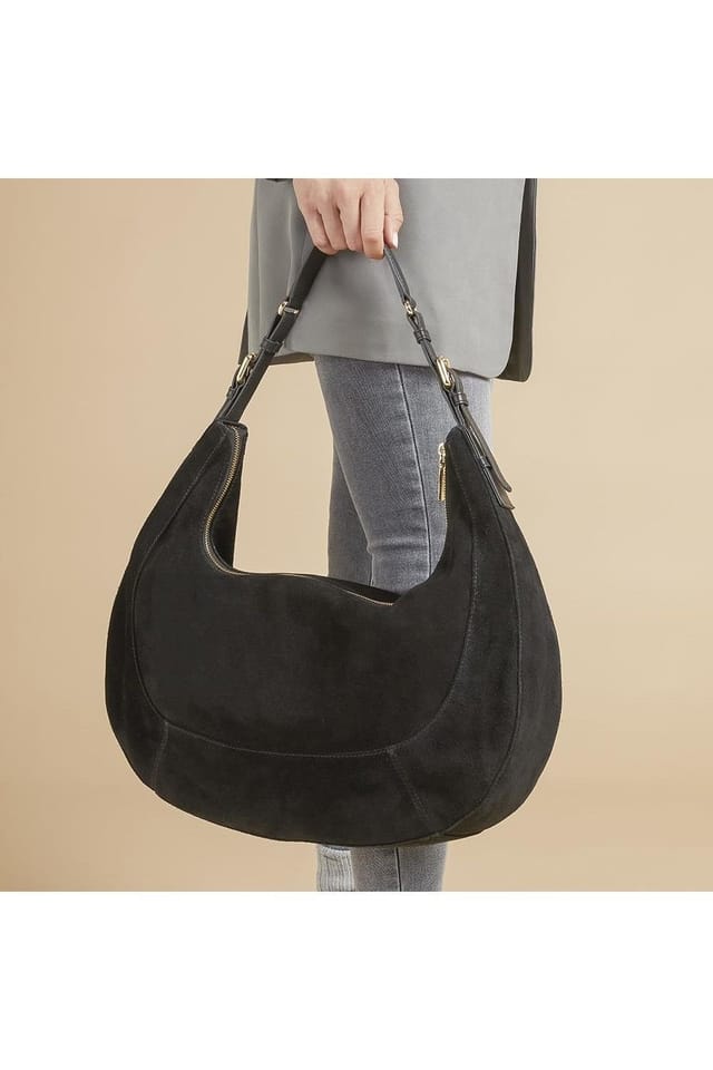 Jones Bootmaker Jones Bootmaker Women's Ysabelle Leather Slouch Bag in Black - 2