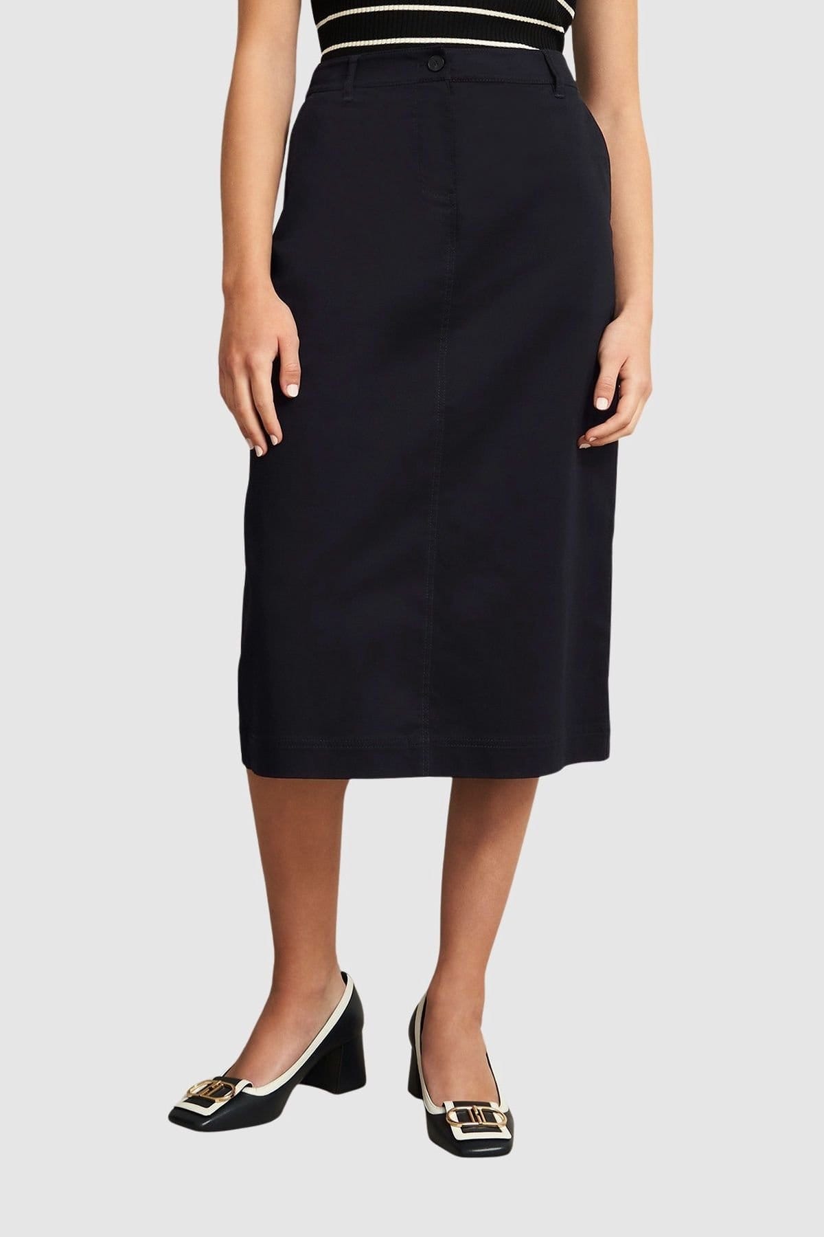 Hobbs London Dark Navy Midi Pencil Skirt