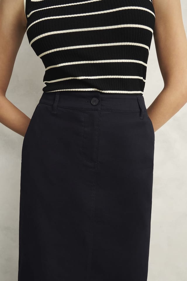 Hobbs London Hobbs London Women's Hana Midi Pencil Skirt in Dark Navy - 3