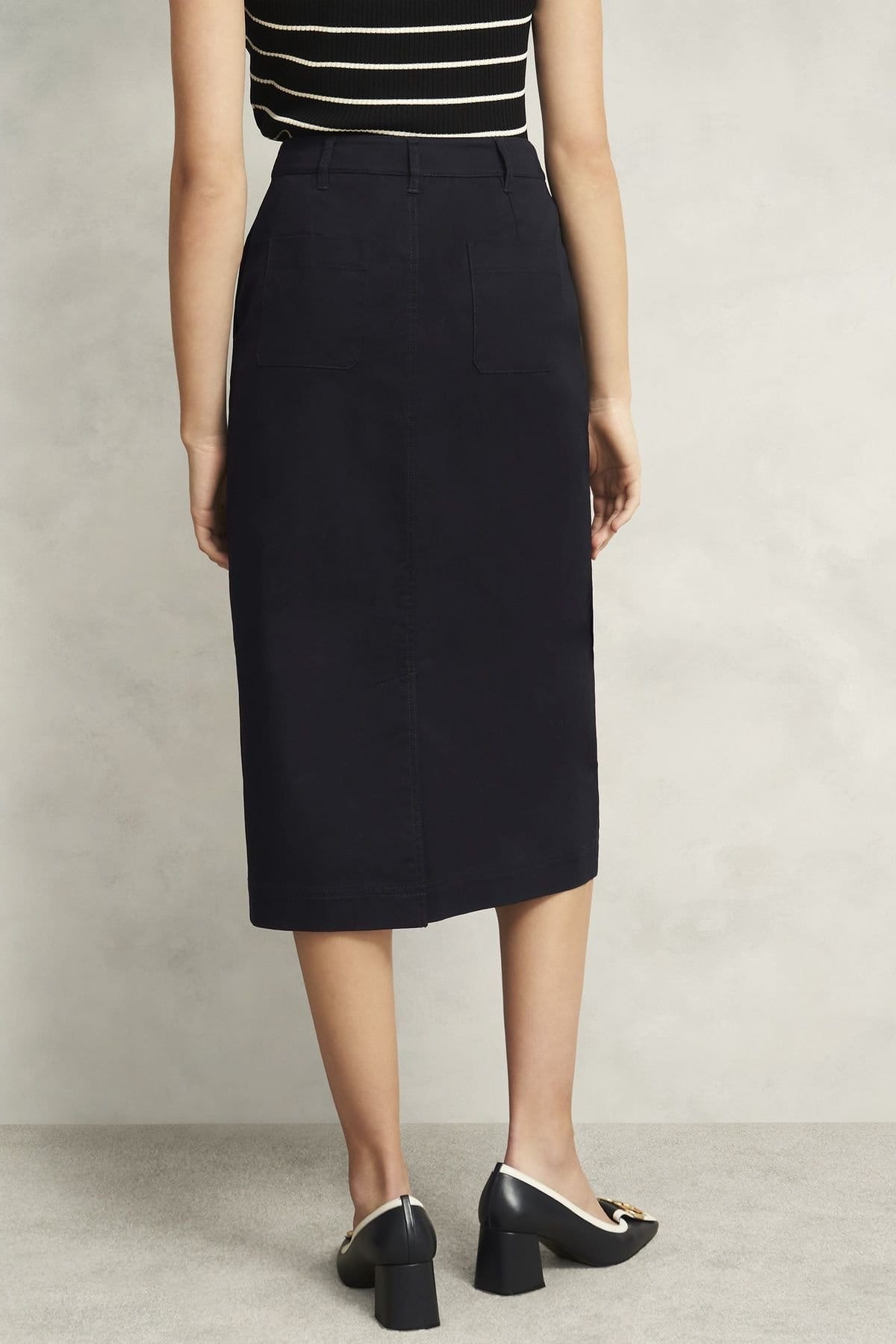Hobbs London Hobbs London Women's Hana Midi Pencil Skirt in Dark Navy - 4