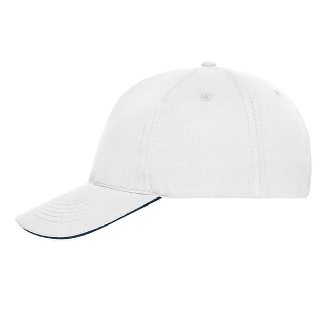 Myrtle Beach Myrtle Beach Men's 5 Panel Cotton Sandwich Peak Cap in Off-White - 3