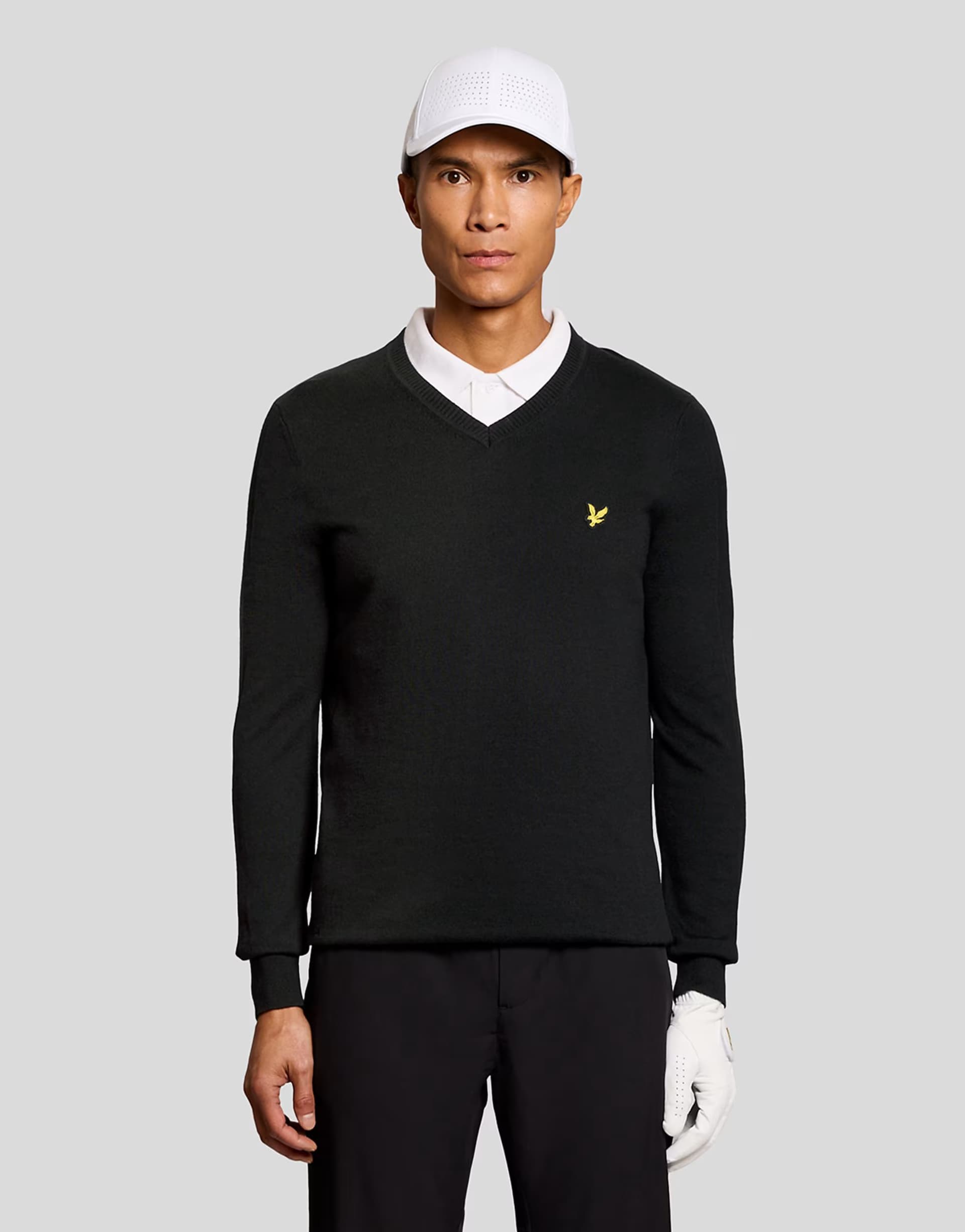 ASOS Lyle & Scott Black V-Neck Pullover In Jet Black