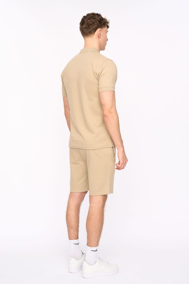 Duck&Cover Duck&Cover Men's Sherborn Smart Zip Polo with Sleeve Panels in Stone - 2