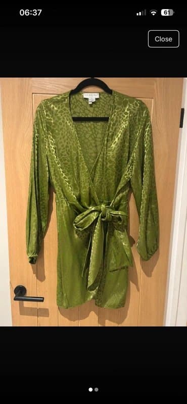 Never Fully Dressed NFD satin wrap dress