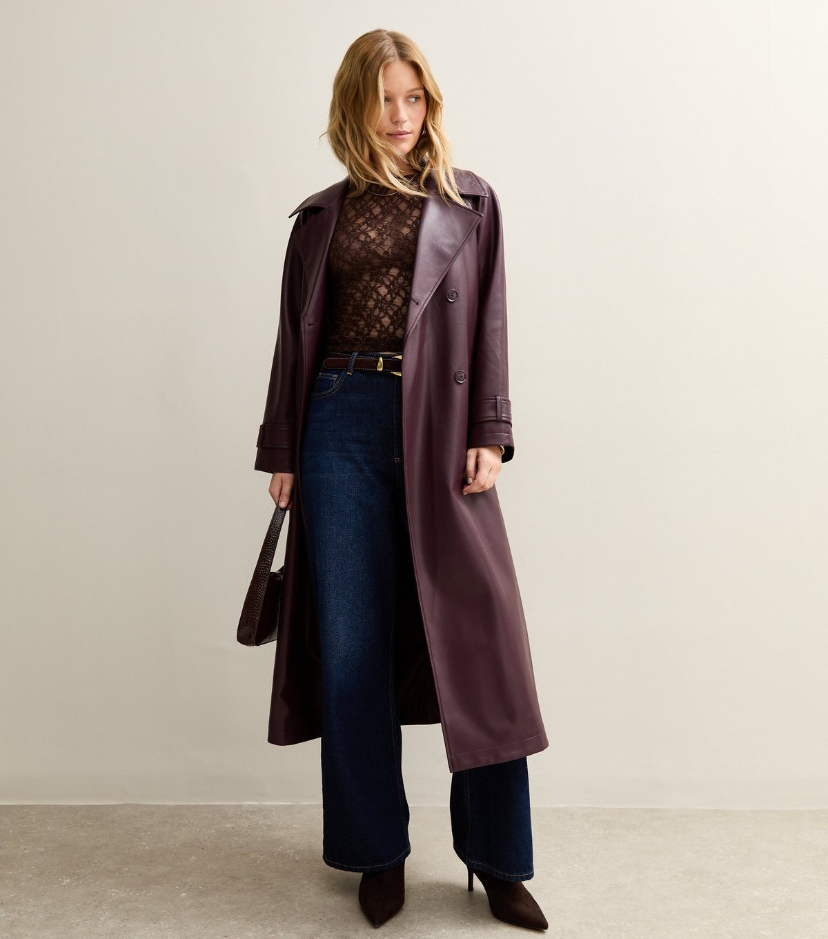 New Look Women's Brown Lace Boat Neck Long Sleeve Top New Look - 3