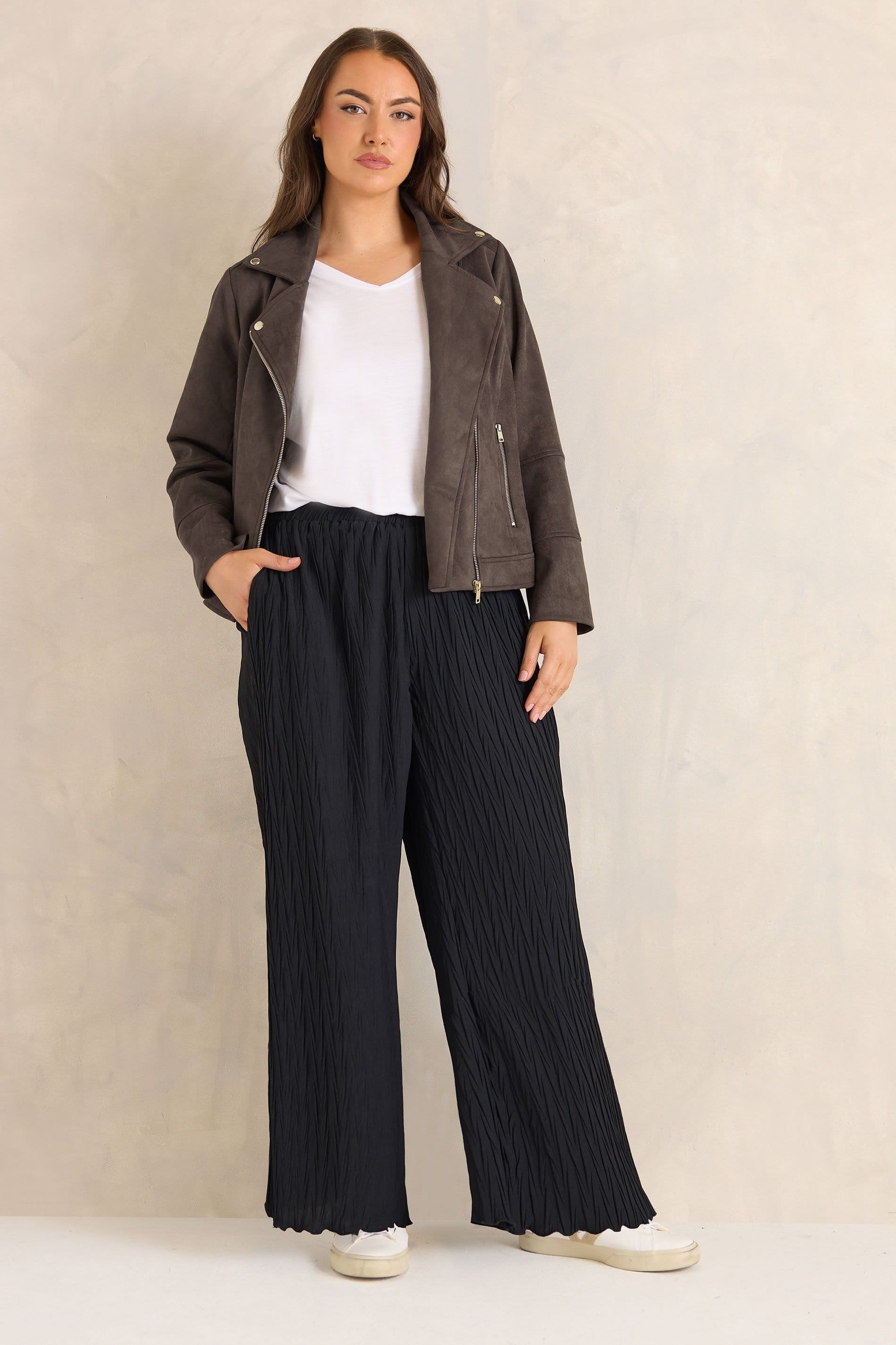 Evans Evans Women's Faux Suede Biker Jacket in Chocolate - 4
