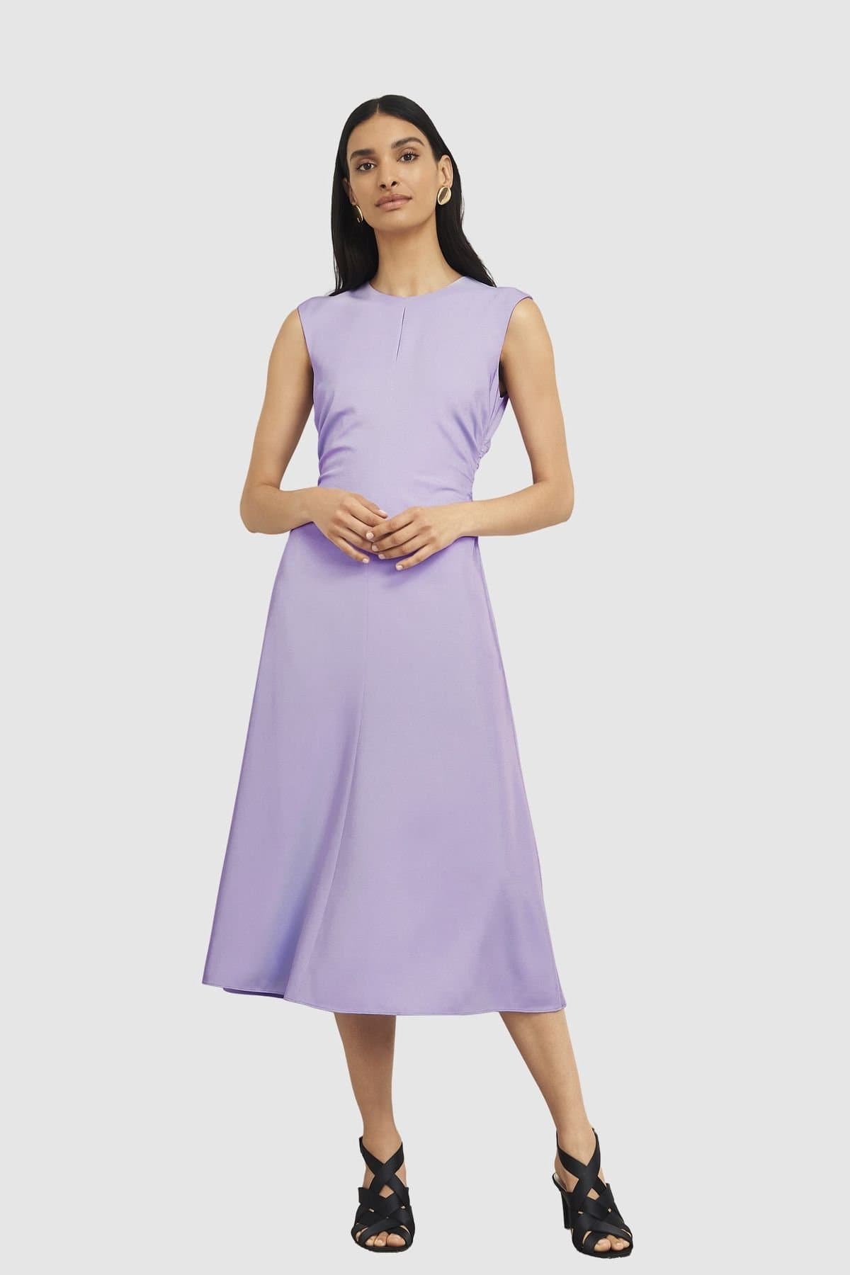Hobbs London Hobbs London Women's Hillier Ruched Waist Midi Dress in Lavender
