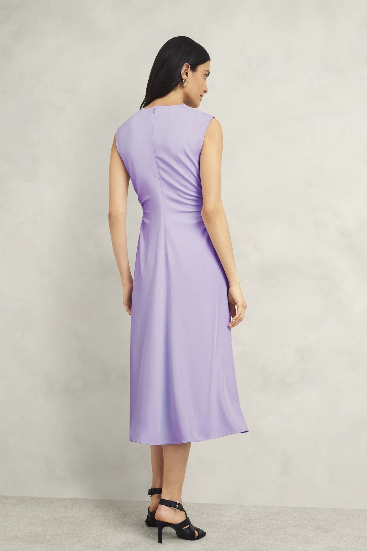 Hobbs London Hobbs London Women's Hillier Ruched Waist Midi Dress in Lavender - 4