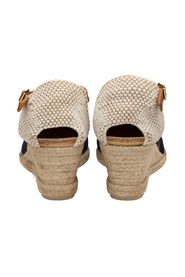 Ravel Ravel Women's 'Rhea' Suede Wedge Espadrille Sandals in Navy - 3