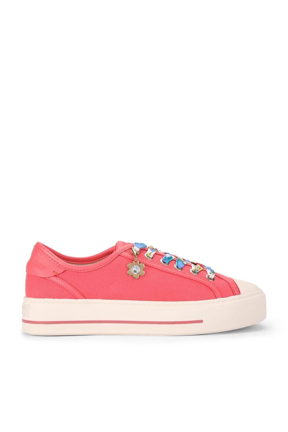 Kurt Geiger London Kurt Geiger London Women's 'Lace Up Sneaker' Fabric Trainers in Pink