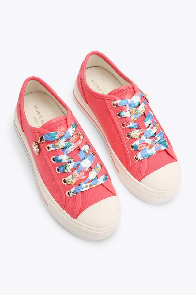 Kurt Geiger London Kurt Geiger London Women's 'Lace Up Sneaker' Fabric Trainers in Pink - 2