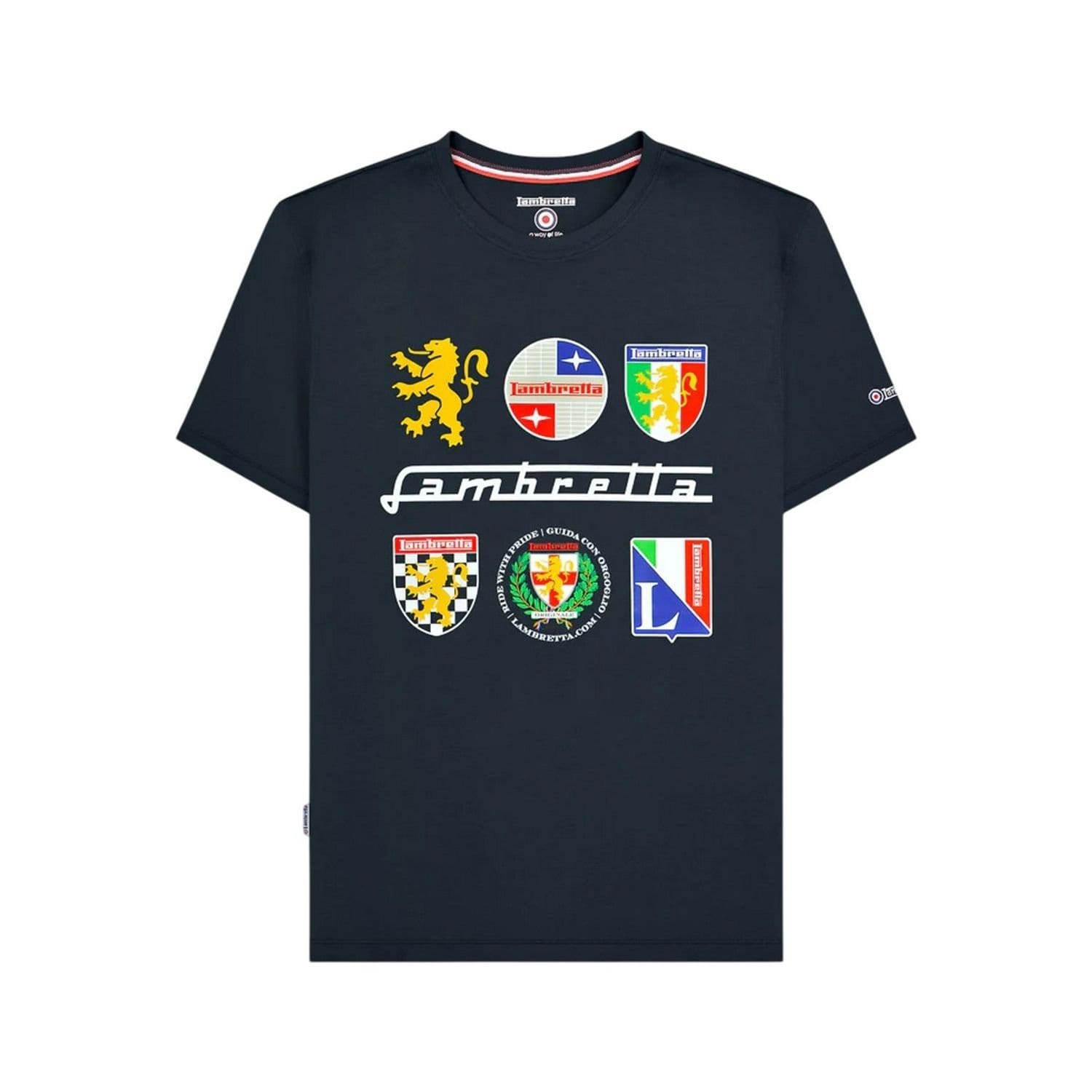 Lambretta Navy Cotton Crew Neck T-Shirt