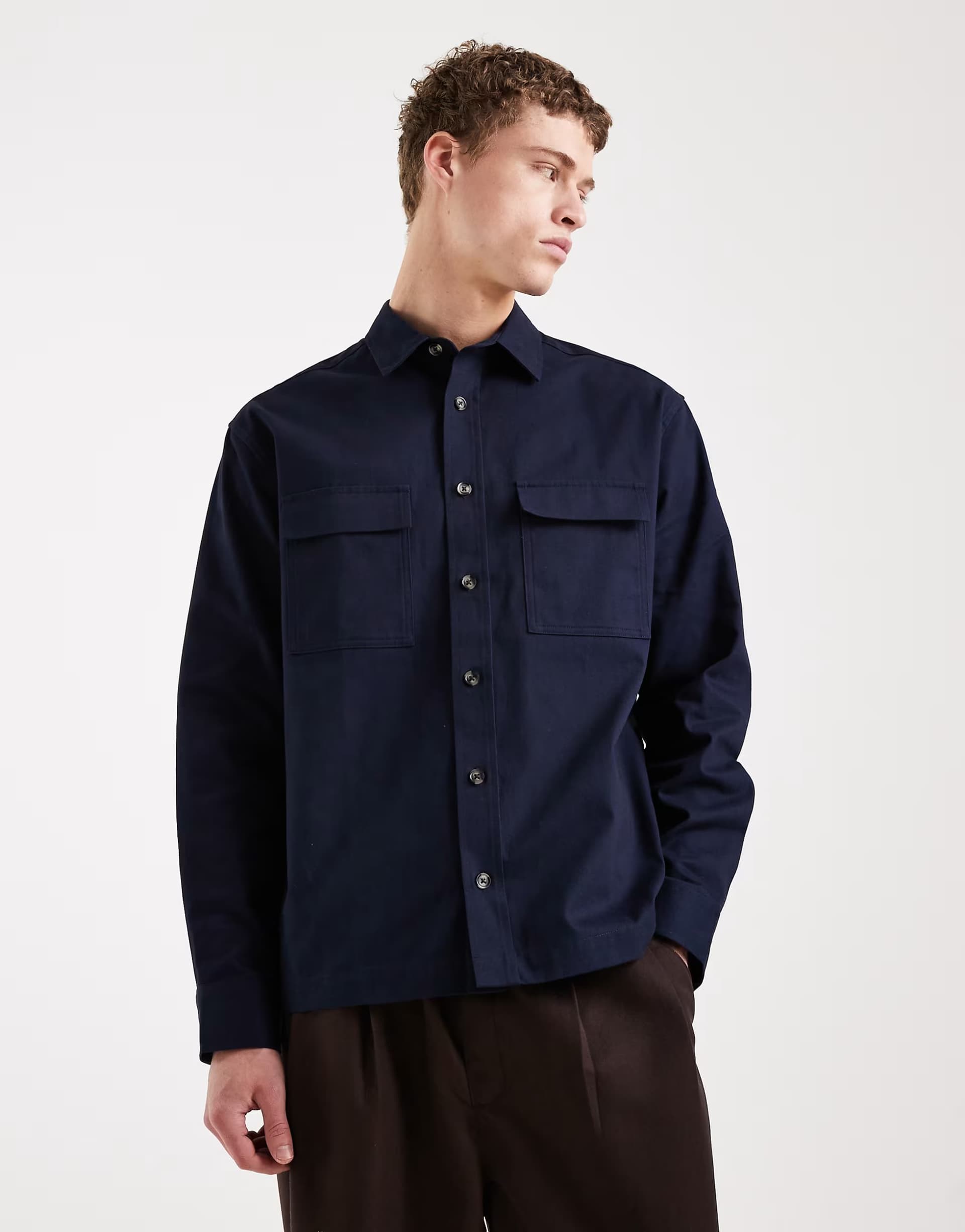 ASOS ASOS Relaxed Shirt in Navy