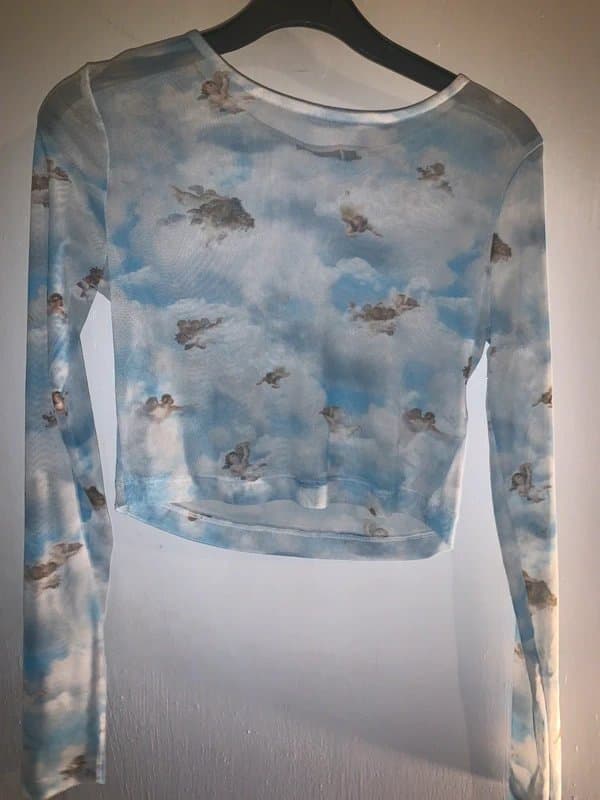 ASOS Design Sheer cherub print top
