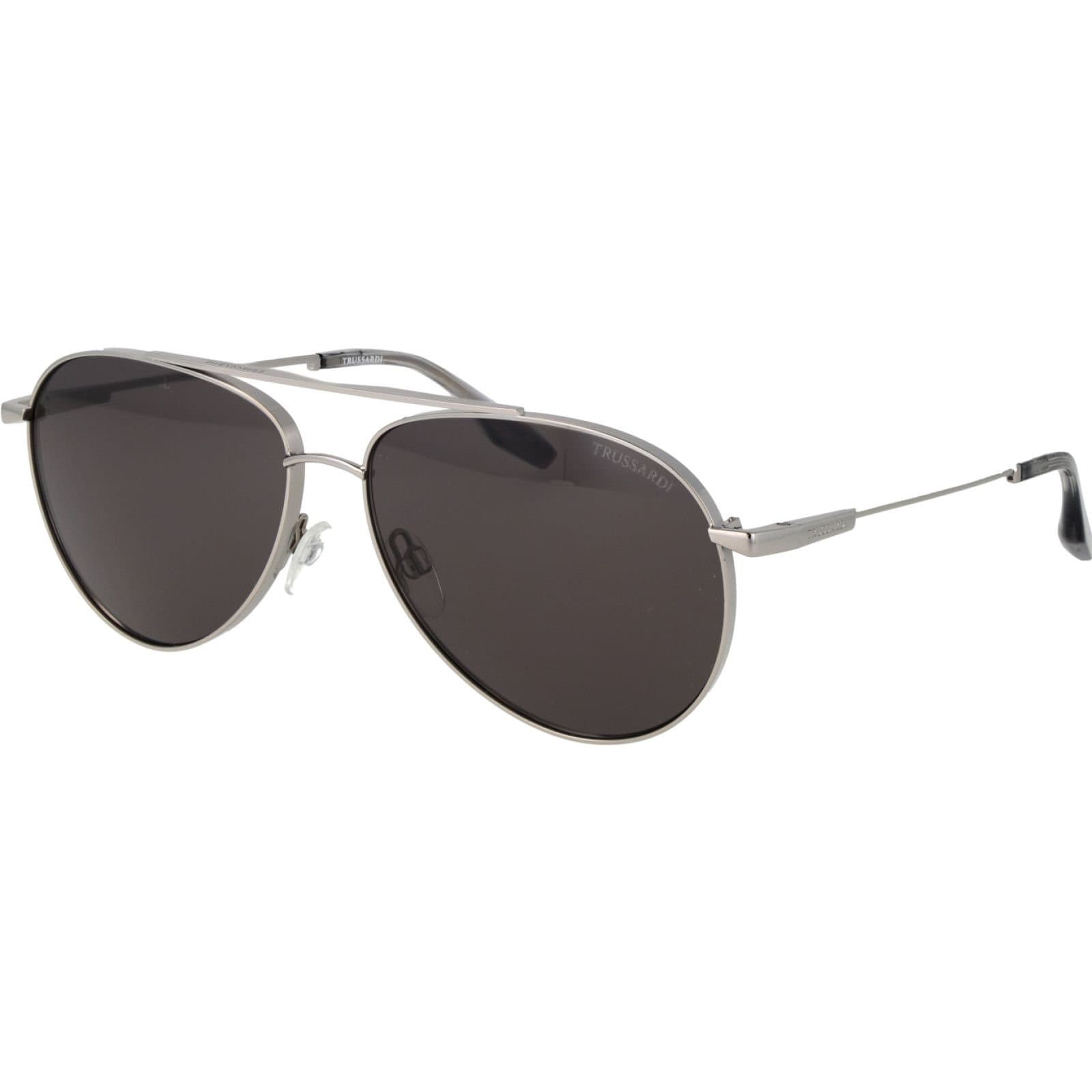 Trussardi Trussardi Men's TSM3015 6202A Aviator/Navigator Sunglasses in Silver
